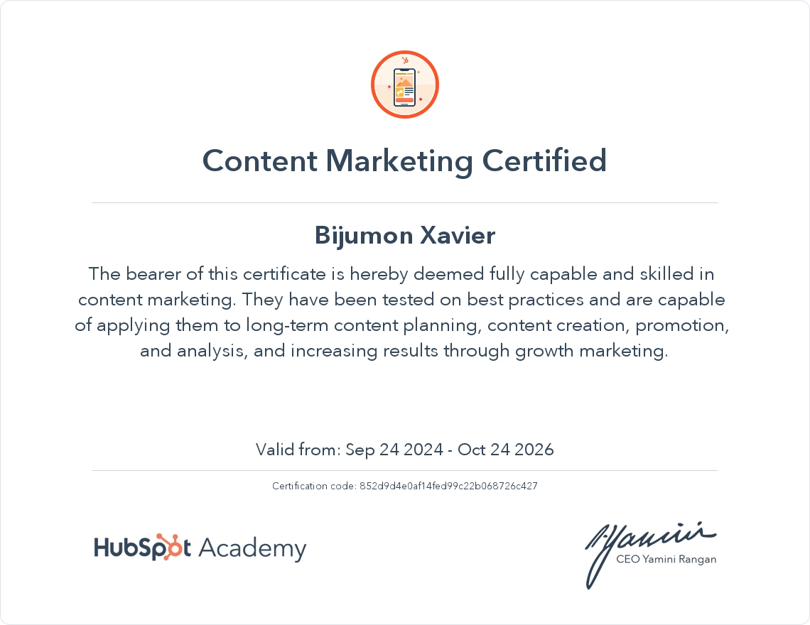 Content marketing certification by the best digital marketing expert & trainer in idukki, kerala – SEO, ads, media creator & branding