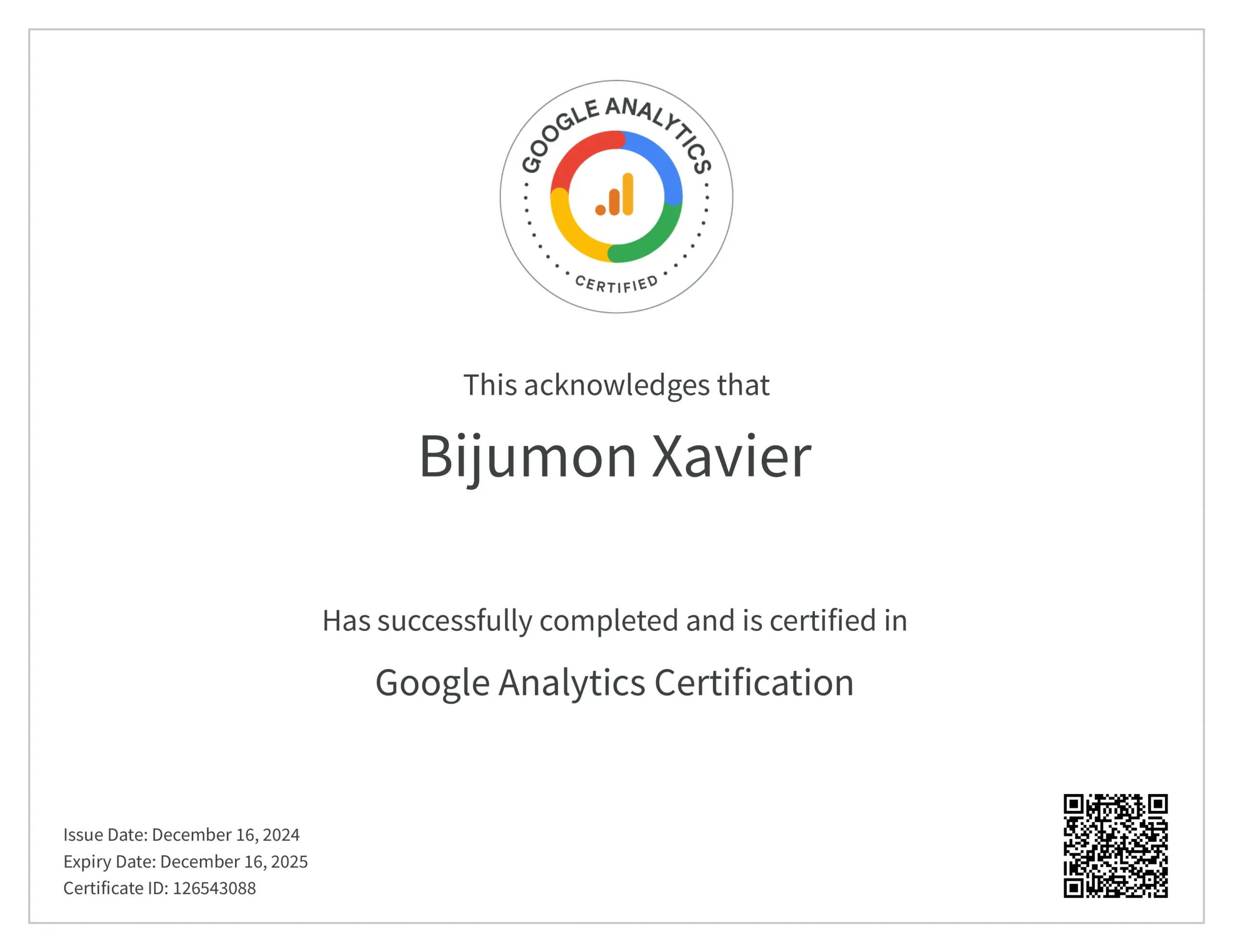 Google Analytics certification by the best digital marketing expert & trainer in idukki, kerala – SEO, ads, media creator & branding